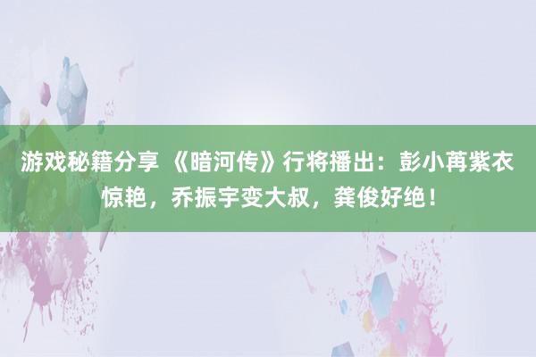 游戏秘籍分享 《暗河传》行将播出：彭小苒紫衣惊艳，乔振宇变大叔，龚俊好绝！