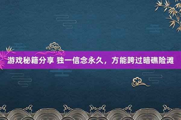 游戏秘籍分享 独一信念永久，方能跨过暗礁险滩