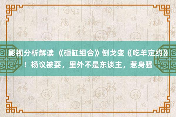 影视分析解读 《砸缸组合》倒戈变《吃羊定约》！杨议被耍，里外不是东谈主，惹身骚